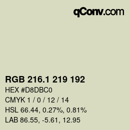 カラーコード: RGB 216.1 219 192 | qconv.com
