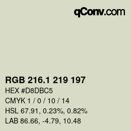 Color code: RGB 216.1 219 197 | qconv.com