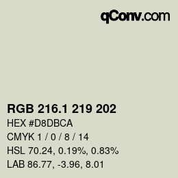 Color code: RGB 216.1 219 202 | qconv.com
