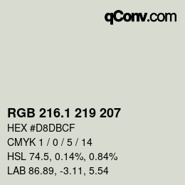 Color code: RGB 216.1 219 207 | qconv.com