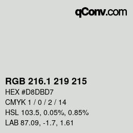 Color code: RGB 216.1 219 215 | qconv.com