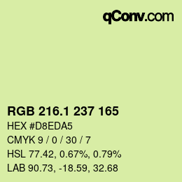 カラーコード: RGB 216.1 237 165 | qconv.com