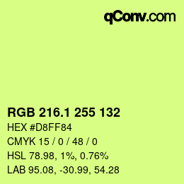 カラーコード: RGB 216.1 255 132 | qconv.com