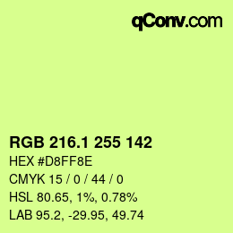 カラーコード: RGB 216.1 255 142 | qconv.com