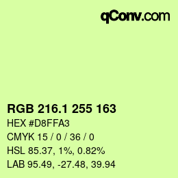 カラーコード: RGB 216.1 255 163 | qconv.com