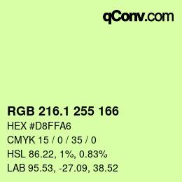 カラーコード: RGB 216.1 255 166 | qconv.com