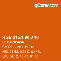 Color code: RGB 216.1 90.8 10 | qconv.com