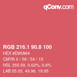 カラーコード: RGB 216.1 90.8 100 | qconv.com