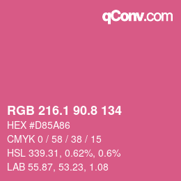 カラーコード: RGB 216.1 90.8 134 | qconv.com