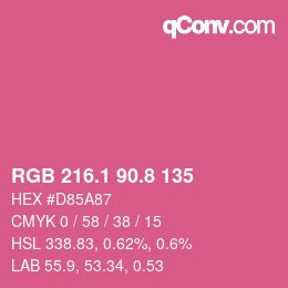 カラーコード: RGB 216.1 90.8 135 | qconv.com