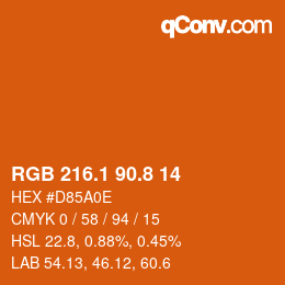 Farbcode: RGB 216.1 90.8 14 | qconv.com