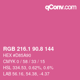 カラーコード: RGB 216.1 90.8 144 | qconv.com