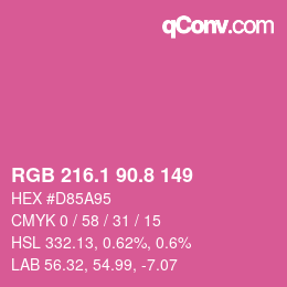 カラーコード: RGB 216.1 90.8 149 | qconv.com