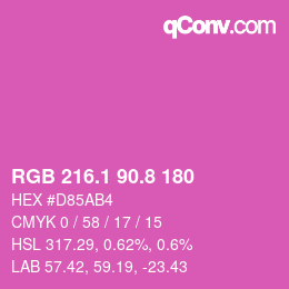 カラーコード: RGB 216.1 90.8 180 | qconv.com
