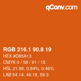 カラーコード: RGB 216.1 90.8 19 | qconv.com
