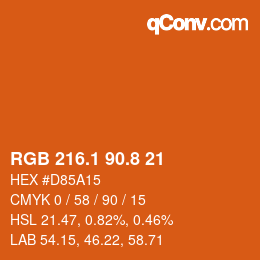 Color code: RGB 216.1 90.8 21 | qconv.com