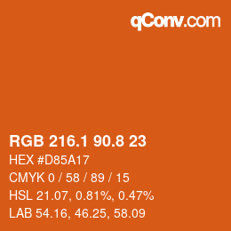 Farbcode: RGB 216.1 90.8 23 | qconv.com