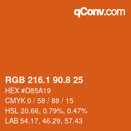 Color code: RGB 216.1 90.8 25 | qconv.com