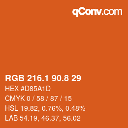 カラーコード: RGB 216.1 90.8 29 | qconv.com