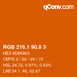 Color code: RGB 216.1 90.8 3 | qconv.com