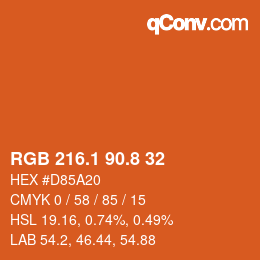 Color code: RGB 216.1 90.8 32 | qconv.com