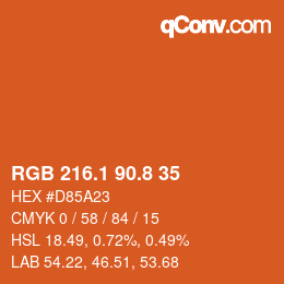 Color code: RGB 216.1 90.8 35 | qconv.com