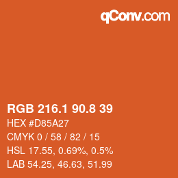 カラーコード: RGB 216.1 90.8 39 | qconv.com