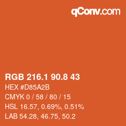 Farbcode: RGB 216.1 90.8 43 | qconv.com