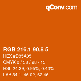 Color code: RGB 216.1 90.8 5 | qconv.com