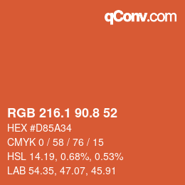 Color code: RGB 216.1 90.8 52 | qconv.com