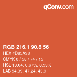Color code: RGB 216.1 90.8 56 | qconv.com
