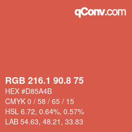 Color code: RGB 216.1 90.8 75 | qconv.com