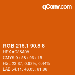 Color code: RGB 216.1 90.8 8 | qconv.com