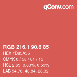 Color code: RGB 216.1 90.8 85 | qconv.com