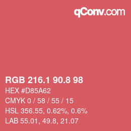 カラーコード: RGB 216.1 90.8 98 | qconv.com