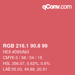 カラーコード: RGB 216.1 90.8 99 | qconv.com
