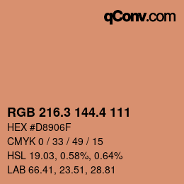 カラーコード: RGB 216.3 144.4 111 | qconv.com