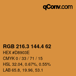 カラーコード: RGB 216.3 144.4 62 | qconv.com