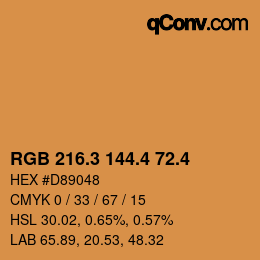 カラーコード: RGB 216.3 144.4 72.4 | qconv.com