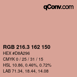 カラーコード: RGB 216.3 162 150 | qconv.com