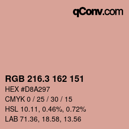 カラーコード: RGB 216.3 162 151 | qconv.com