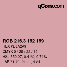 カラーコード: RGB 216.3 162 169 | qconv.com