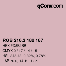 カラーコード: RGB 216.3 180 187 | qconv.com