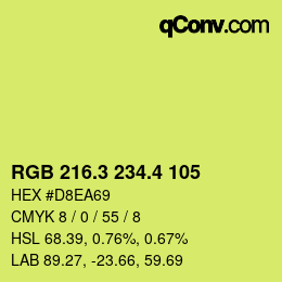 カラーコード: RGB 216.3 234.4 105 | qconv.com