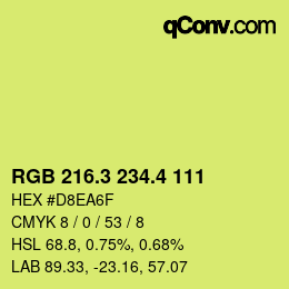 カラーコード: RGB 216.3 234.4 111 | qconv.com