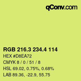 カラーコード: RGB 216.3 234.4 114 | qconv.com