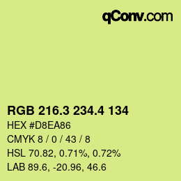 カラーコード: RGB 216.3 234.4 134 | qconv.com