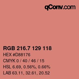 カラーコード: RGB 216.7 129 118 | qconv.com