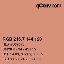 カラーコード: RGB 216.7 144 120 | qconv.com