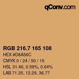 カラーコード: RGB 216.7 165 108 | qconv.com